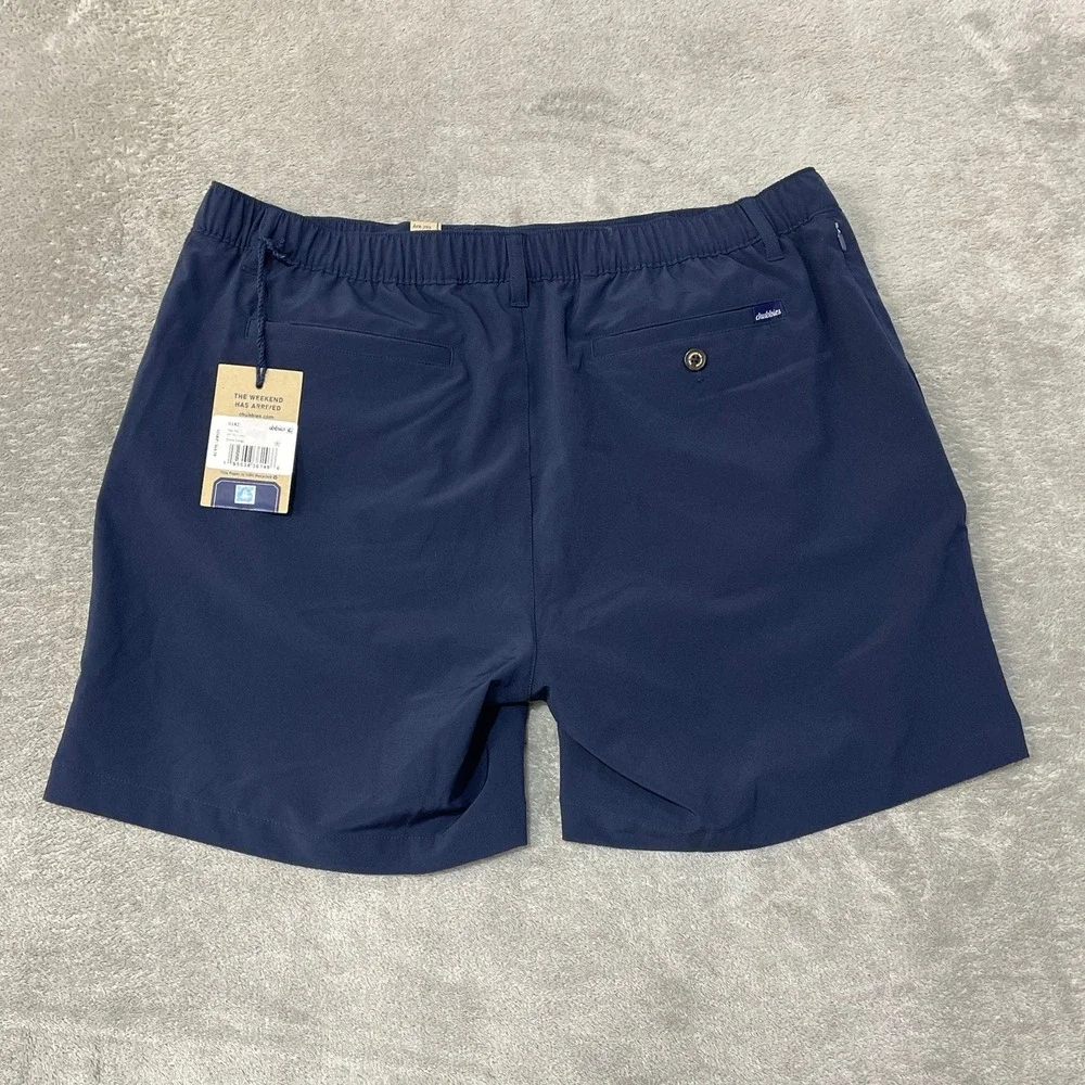 NWT Chubbies Everywear Shorts Men's XL Navy Blue 6 Inseam Casual